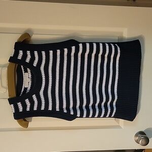 Navy and White Knit Vest
